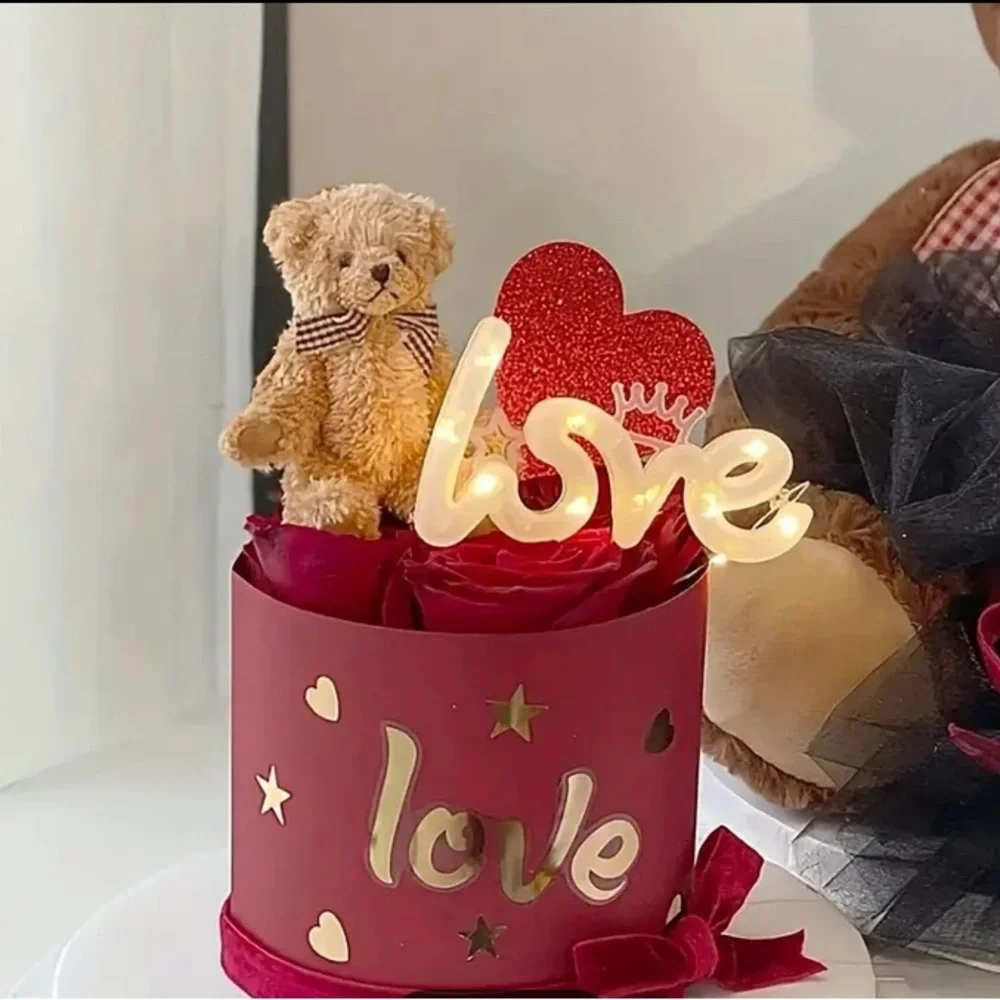 LED Lights for Valentine’s Day Bouquet Wrapping or Cake Decoration. Warm White